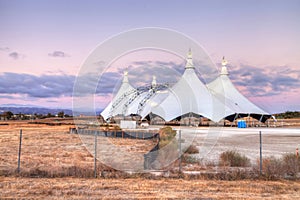 Sunset over a circus tent